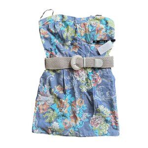 AS U WISH VINTAGE JUNIOR'S STRAPLESS DENIM DRESS, NWT